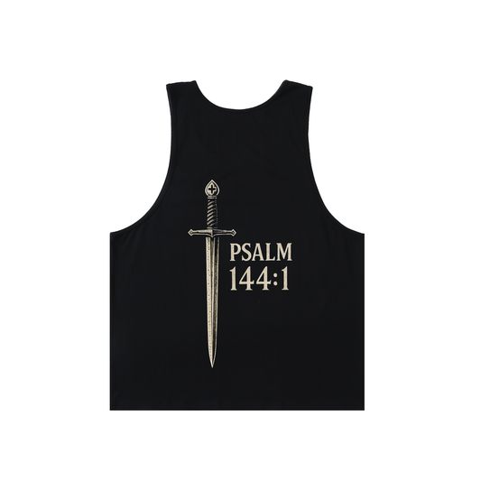'Psalm 144:1' Oversized Gym Tank Top