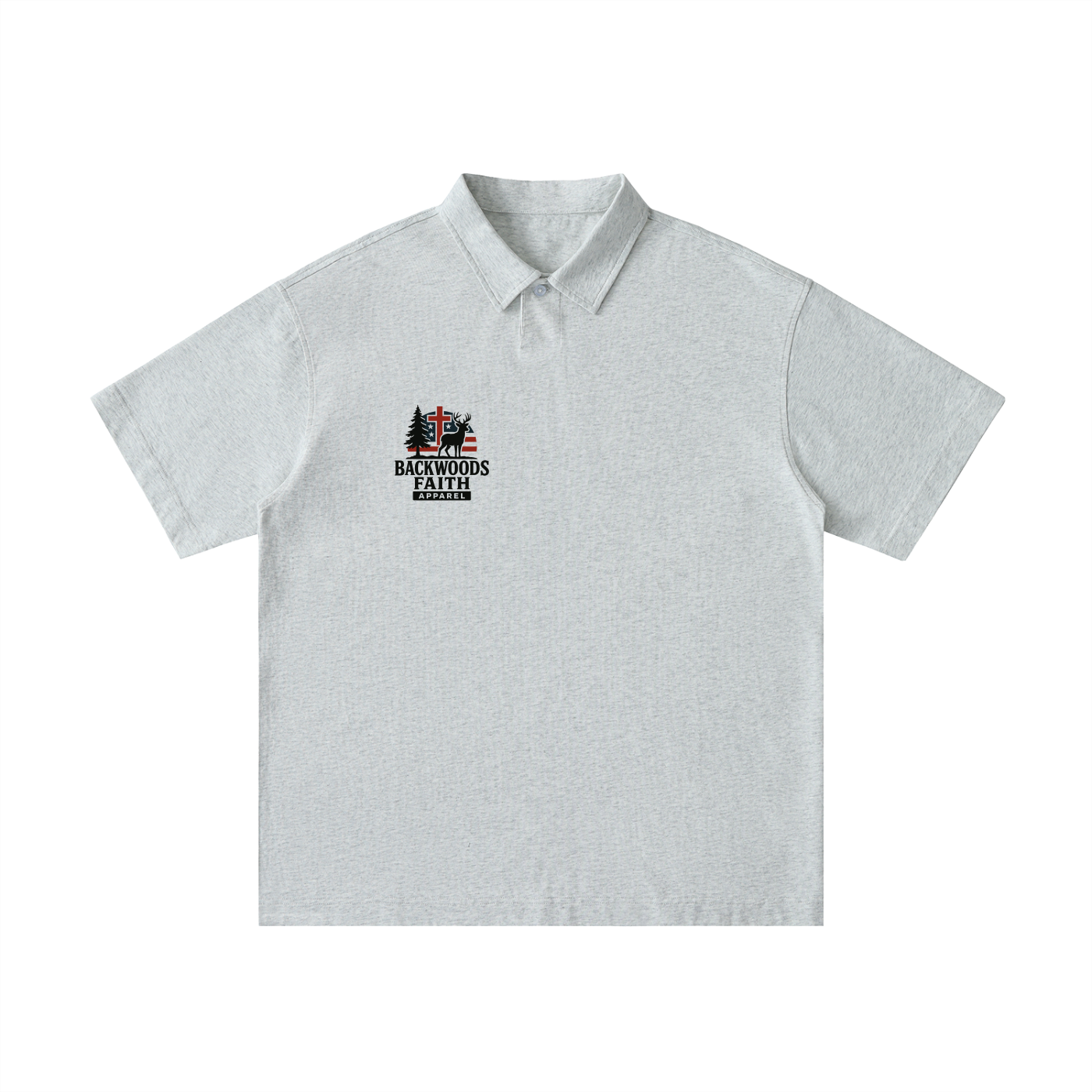 Loose Cotton Short-Sleeve Polo Shirt