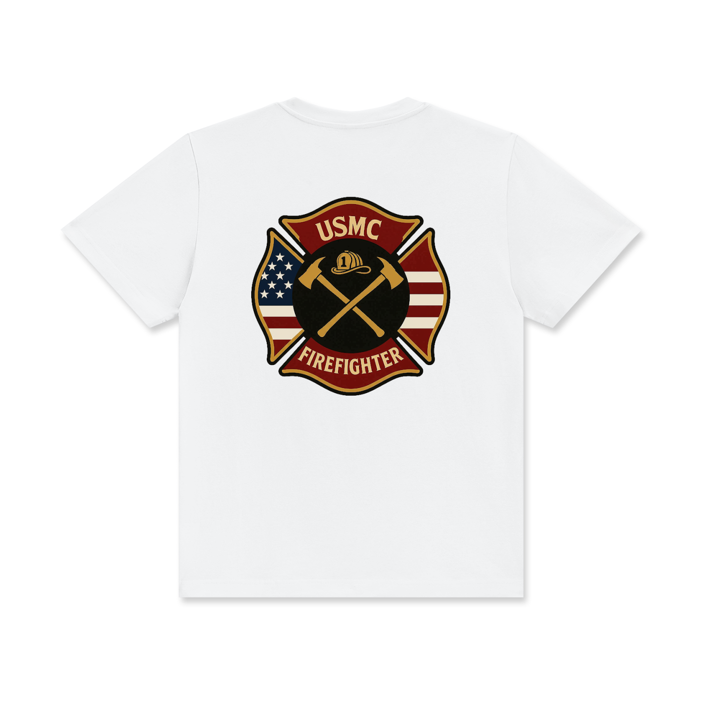 'USMC Firefighter' Unisex Classic Crew Neck Cotton T-Shirt
