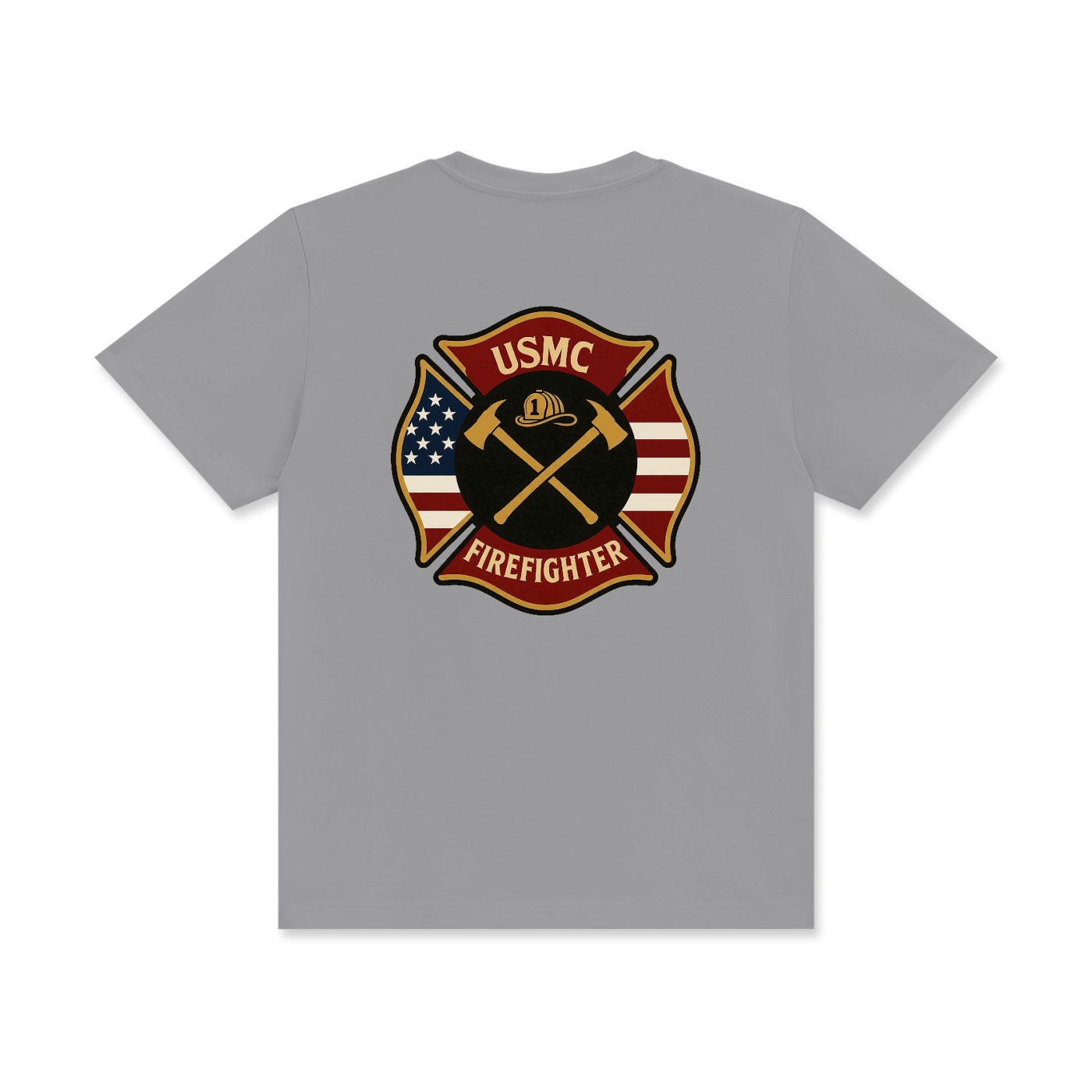 'USMC Firefighter' Unisex Classic Crew Neck Cotton T-Shirt