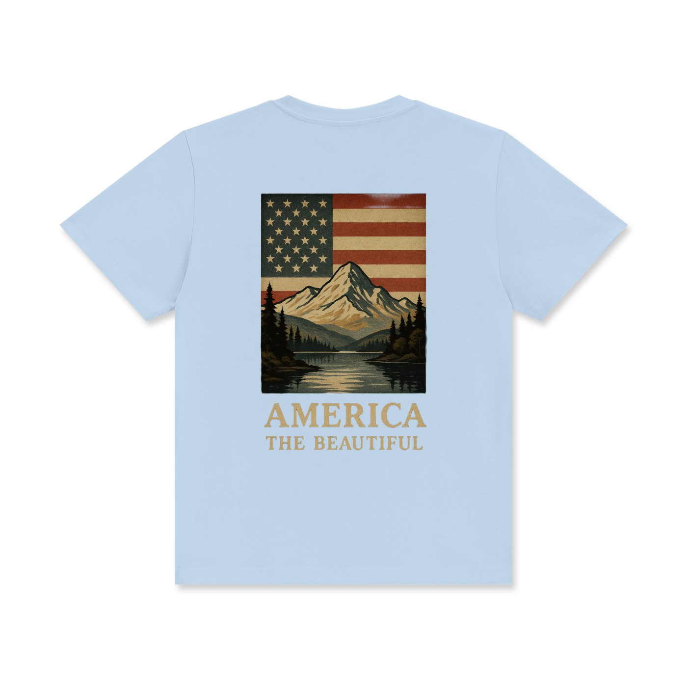 'America the Beautiful' Unisex Classic Crew Neck Cotton T-Shirt