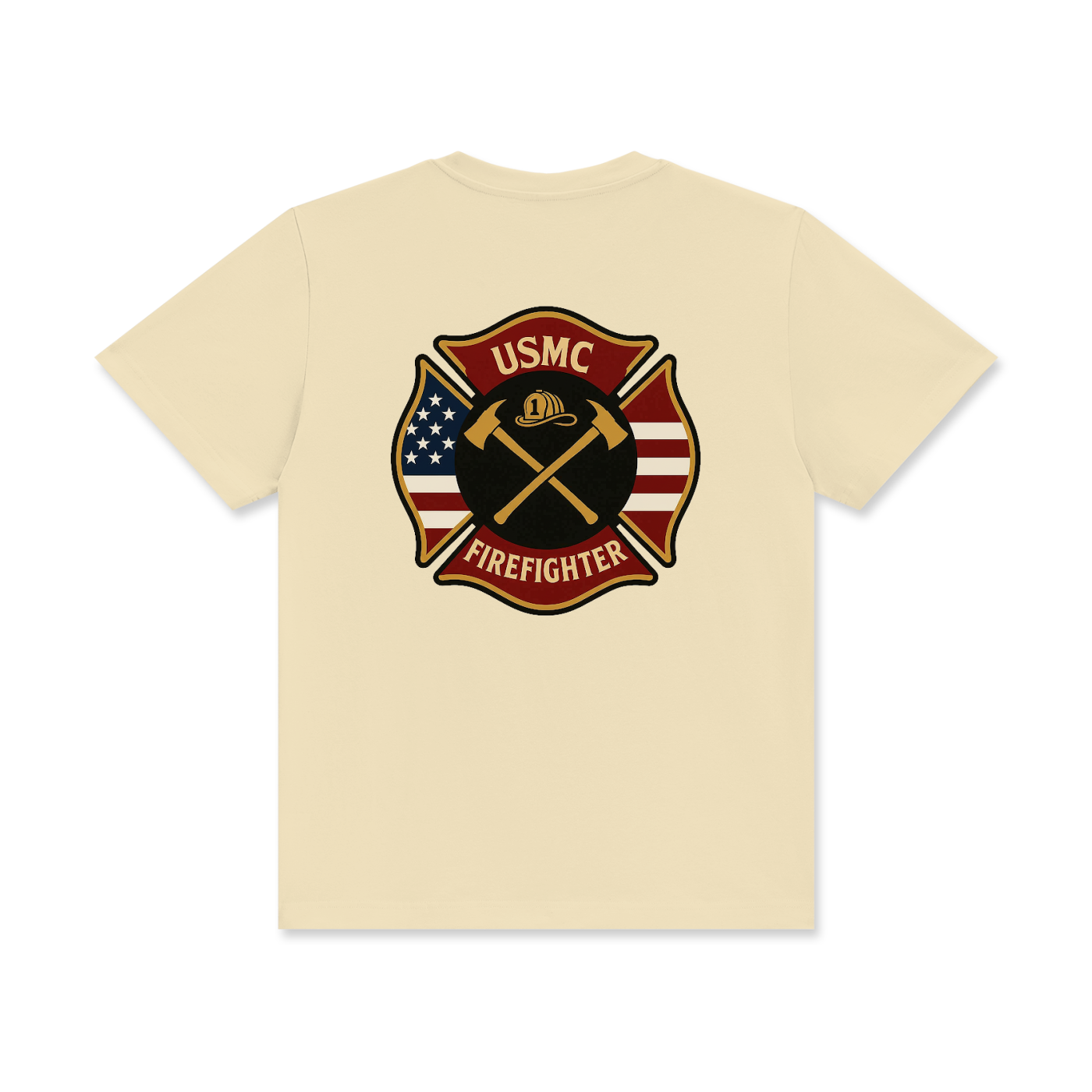 'USMC Firefighter' Unisex Classic Crew Neck Cotton T-Shirt