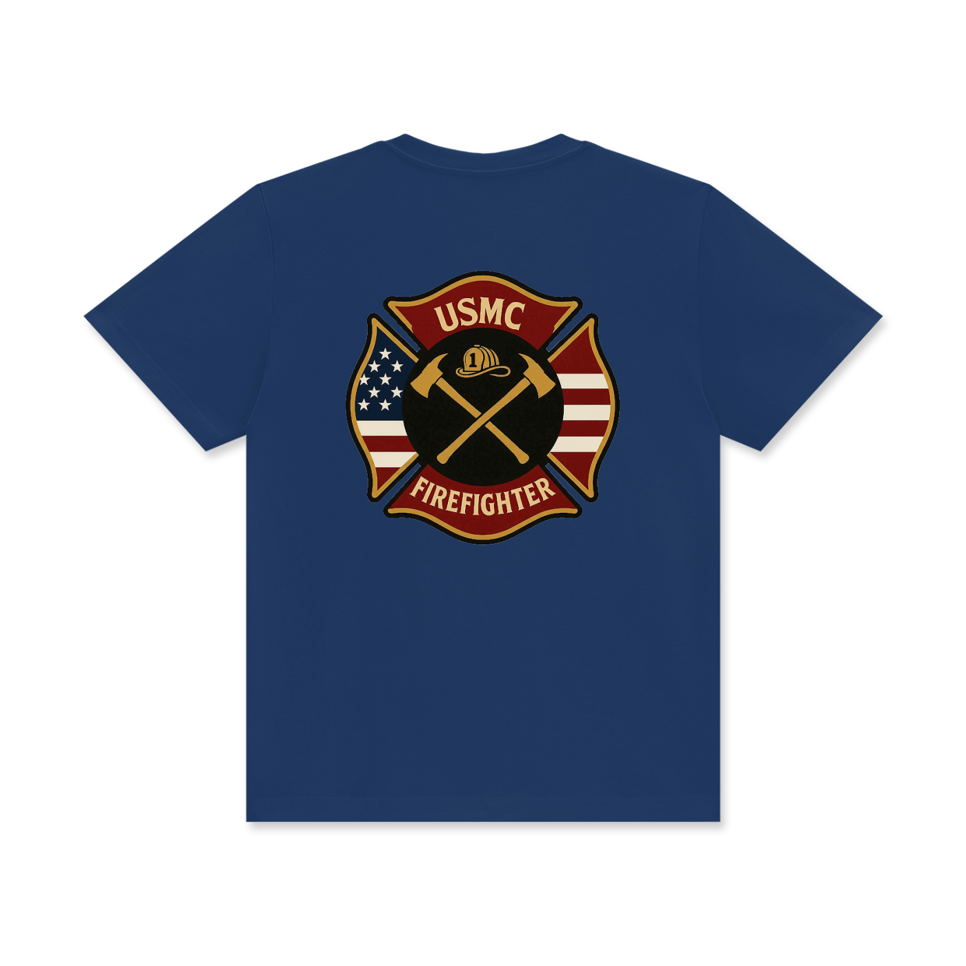 'USMC Firefighter' Unisex Classic Crew Neck Cotton T-Shirt
