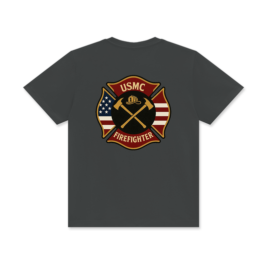 'USMC Firefighter' Unisex Classic Crew Neck Cotton T-Shirt